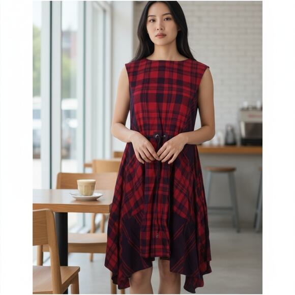 Free People Land Lines Plaid Dress - Picture 4 of 6